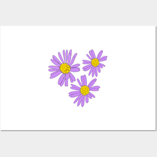 Little purple daisy flower Posters and Art